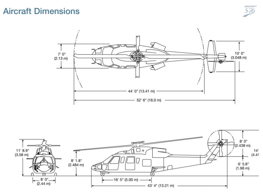Sikorsky-76 dimensions